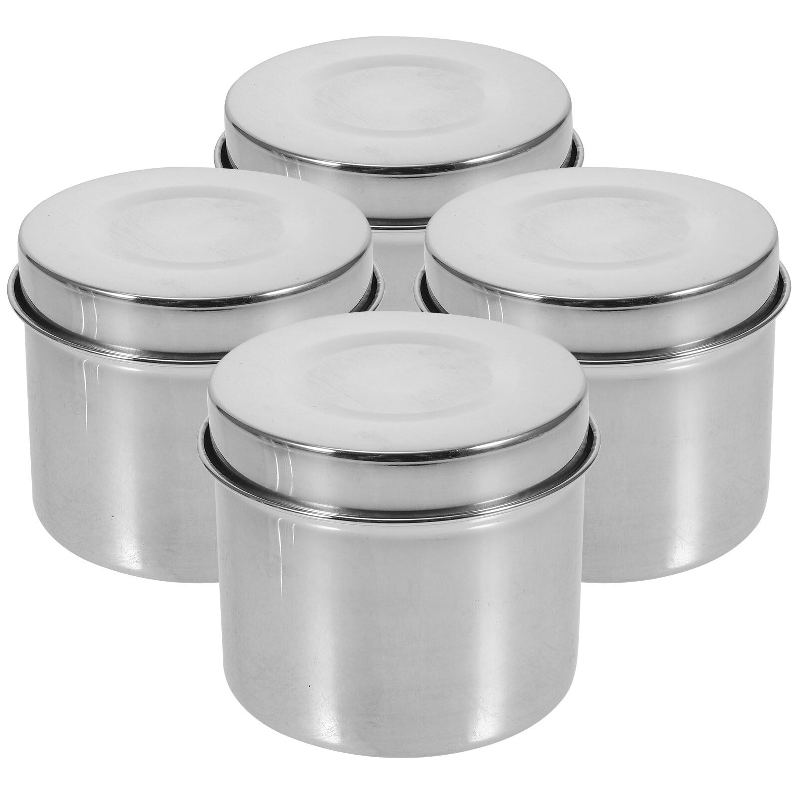 4Pack Stainless Steel Snack Containers, 6oz 304 Stainless Steel Metal Sauce  Food Storage Box Contain…See more 4Pack Stainless Steel Snack Containers