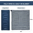 thumbnail image 6 of KingCamp Cotton Flannel Adult Sleeping Bag Rectangular Navy XL Sleep Bags for Camping Hiking,8℉ - 44℉ One Person Sleeping Bag, 74.8"X 33", 6 of 7