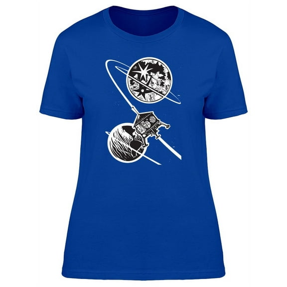 Moon, Earth & Capsule T-Shirt Women -Image by Shutterstock, Female Medium