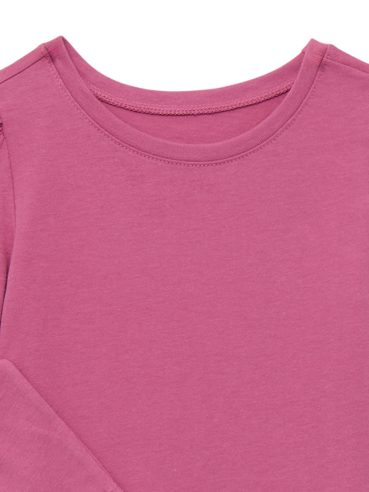 Garanimals Toddler Girl Long Puff Sleeve Solid T-Shirt, Sizes 18M-5T
