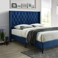 thumbnail image 3 of Better Home Products Amelia Velours Touffeté Plate-Forme Complète Lit en Bleu, 3 of 6