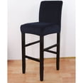thumbnail image 3 of Velvet Bar Stool Cover, Stretch Pub Counter Height Side Chair Slipcover Removable Washable Dining Chair Covers Protector for Dining Room Kitchen Cafe Furniture Chair-Navy-4 PCS, 3 of 8