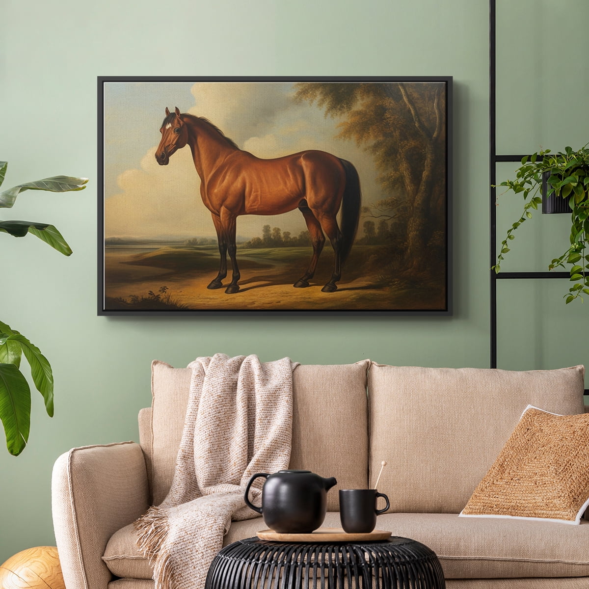 Vintage Animal Print-XI By Wexford Home Framed in Black Wood Gallery Wrapped Canvas 17 in. x 25 in.