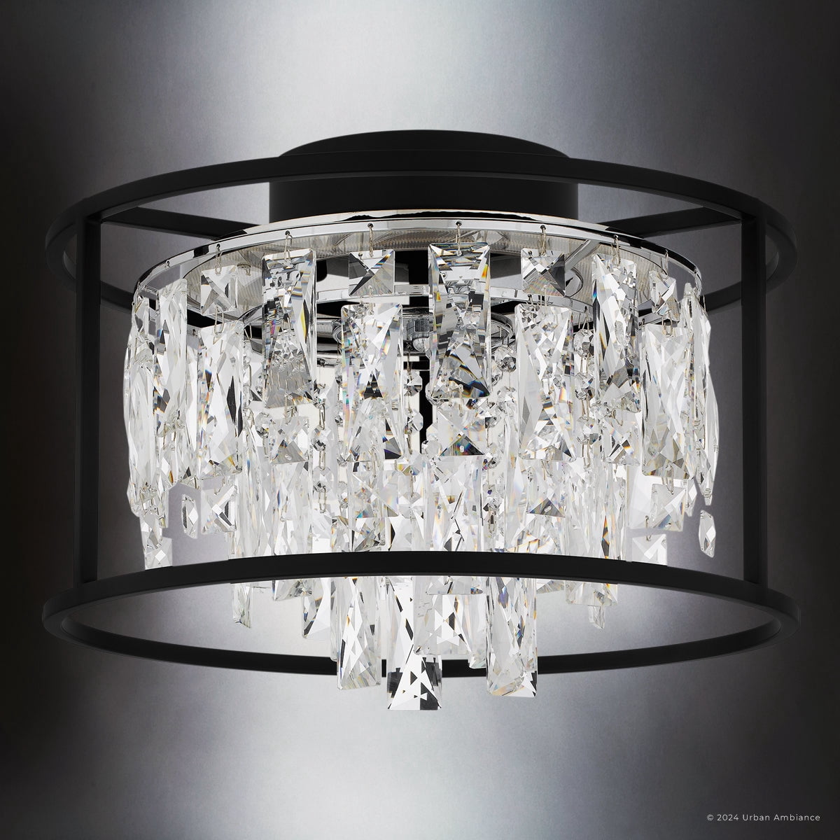 Luxury Contemporary Ceiling Light, Matte Black, UQL5260