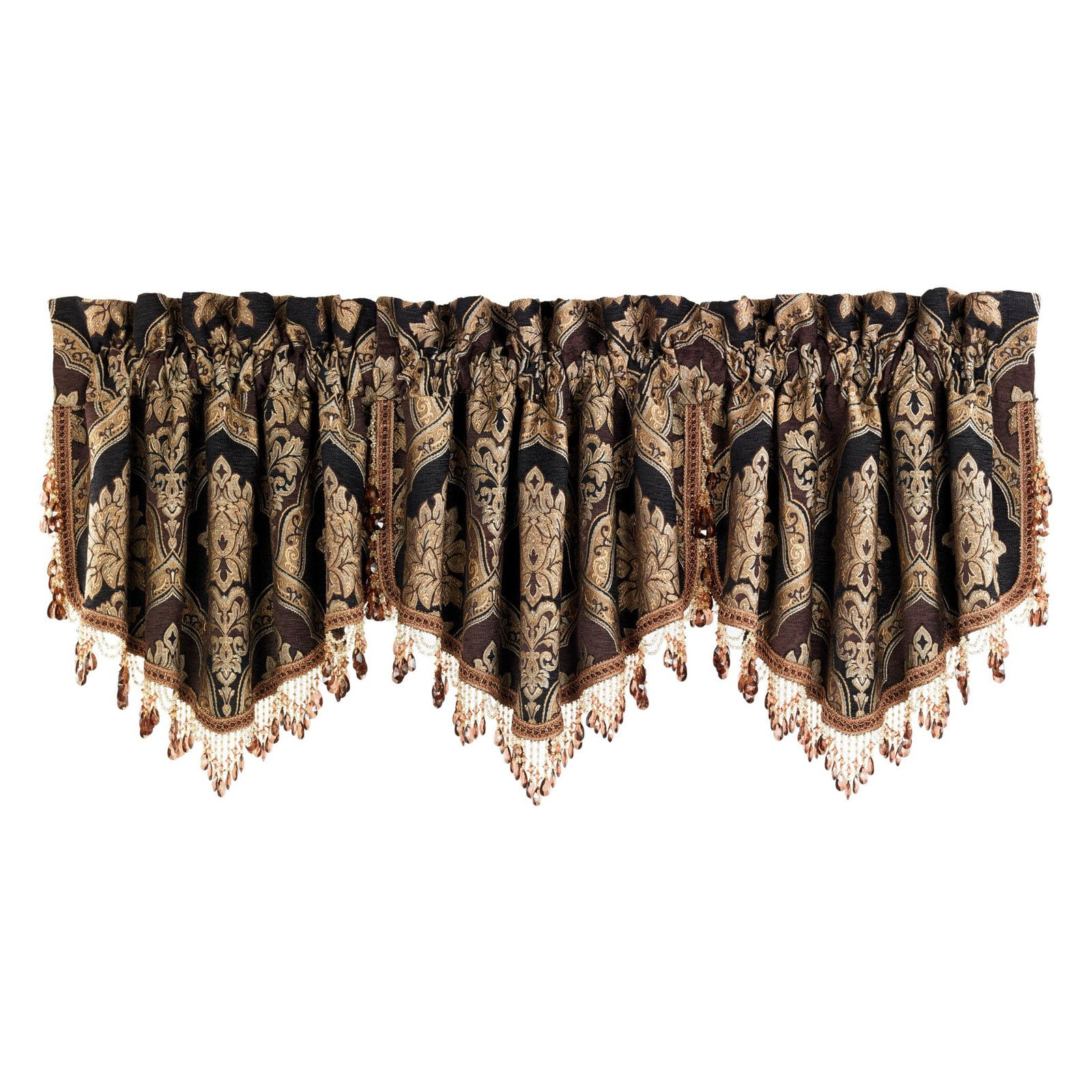 Details about   Royal Velvet Kathryn Rounded Ascot Valance 50 W x 19 L Seed Pearl 