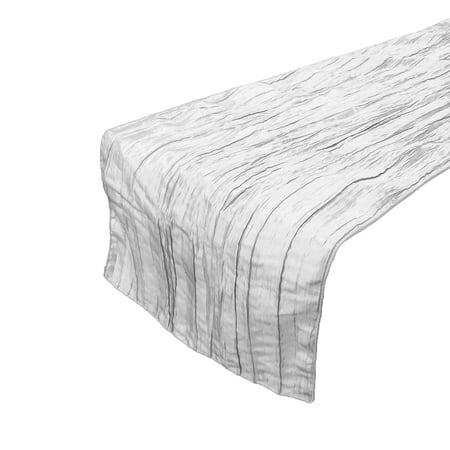 

Crinkle Taffeta Crushed Style Decorative Table Runner White