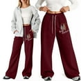 thumbnail image 2 of DHFJKG Girl's Christmas Baggy Sweatpants Lightweight Straight Leg Santa Pattern Athletic Pants With Pockets And Elastic Drawstring Leisure Pants, 2 of 5