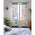thumbnail image 3 of Bunny Gnomes Easter Sheer Curtains 84 Inch Length 2 Panels Set for Living Room/Bedroom, Eggs Sage Green Checkered Farmhouse Kitchen Curtains Grommet Semi-Sheer Curtains Window Treatments 52"x84"x2, 3 of 7
