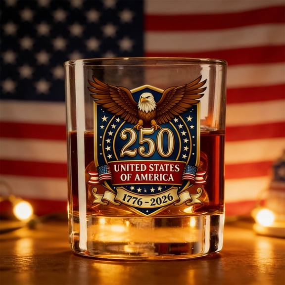 250th Anniversary Patriotic USA Flag America Shot Glass Gift For Military Veteran or American 1776-2026 Semiquincentennial Freedom (#G)