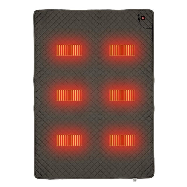 Manta de calefacción eléctrica con 6 zonas de calefacción, saco de dormir con almohadilla calentada por USB de 5V, 180x150cm, para casa, oficina, coche, Camping y Pesca