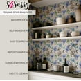 thumbnail image 5 of S4sassy Self-Stick Decorative Wallpaper, Botanical Lily Print Wall Paper, Vinyl Waterproof Contact Paper, Pastel Mix, 25"x120" Removable Renter Friendly Wall Covering For Bedroom, Dining room, 5 of 7