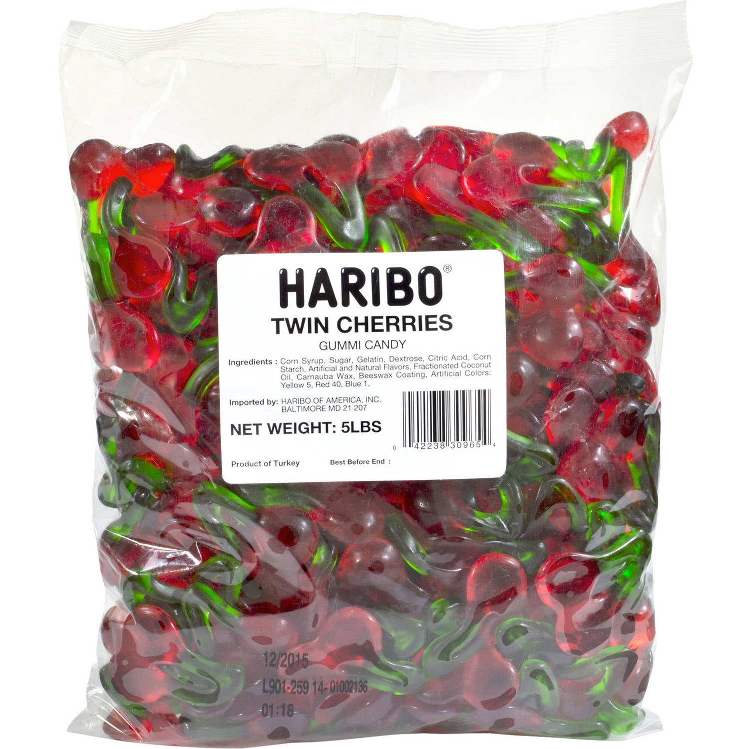 Haribo, Twin Cherries Gummi Candy, 5 Lbs