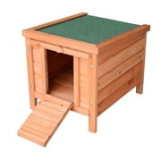 PawHut 20" Wooden Outdoor Cat Shelter Rabbit Playpen With Adjustable Hinged Roof