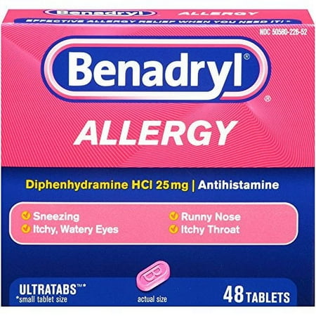 3 Pack - Benadryl Allergy Ultratab Tablets 48 Tablets Each