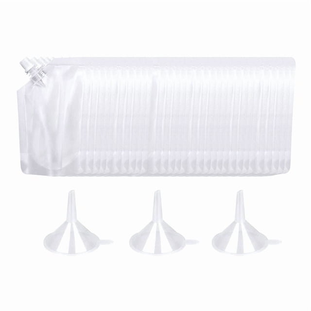 50 Uds. Bolsa de PláStico Transparente PortáTil con Boquilla, Bolsa de PláStico para Botella de Bebida LíQuida, Bolsa de Embalaje Sellada