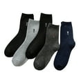 thumbnail image 1 of 5 Pairs Mens Socks Pure Color Breathable Thick Cotton Crew Socks Athletic Socks, 1 of 4