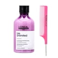 thumbnail image 2 of L'Oreal SerieExpert Liss Unlimited Prokeratin Shampoo ,Intensive Smoother For Unrully Hair (10.1 oz) with SLEEKSHOP Teasing Comb Pack of 1, 2 of 2