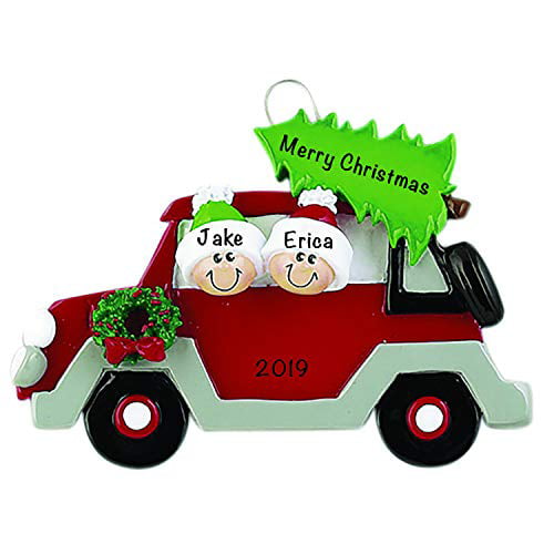 Personalized Santa Camping ATV Christmas Tree Ornament 2020 Free Customization Red 4 Wheeler Quadricycle Bike All Terrain Vehicle Race Hobby Profession Extreme Sport Boy Toy Drive Kid Gift