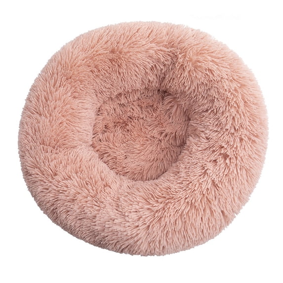 Pet dog shelter with non-slip bottom round plush bed cushion cat nest