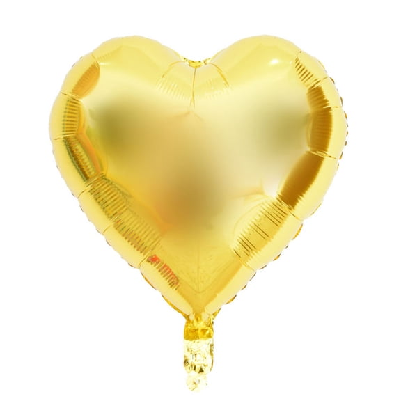 Xirurus 10pcs 10" Heart Aluminum Foil Balloons Party Wedding Birthday Decor (Gold), 10 inches / 25.4 cm Romantic Helium Heart Balloon for Anniversary Celebrations