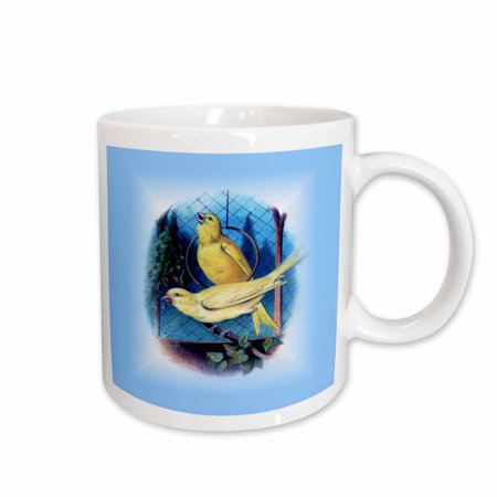 3drose, Yellow Canaries from Victorian Times, 11oz Mug