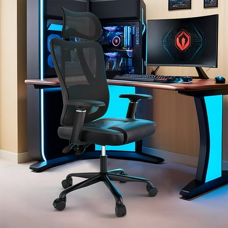 ACGAM - Ergonomic Mesh Gaming Chair with Lumbar Support - Black