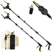 GISUNG 2-Pack 36" & 44" Grabber Reach Tool, Foldable Reacher and Pick up Tool, Grabber Tool with Rotating Jaw & Storage Bag, Strong Magnetic Tip