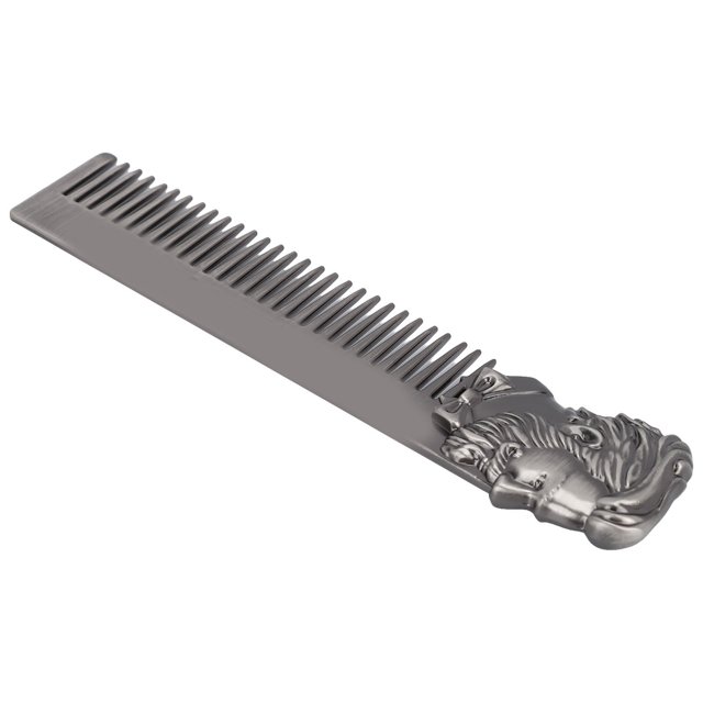 Portable Zinc Alloy Oil Hair Comb, Lightweight, Rounded Teeth, Carving Technology for Hair Salon Home