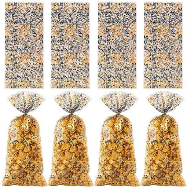 Nvzi 150 bolsas de celofán con lazos retorcidos para regalos de fiesta, dulces, repostería, tartas, bodas, cumpleaños (estilo E)