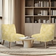 thumbnail image 3 of HELLHERO Yellow Tribal Pattern Dustproof Stain Protection Armless Accent Chair Cover Elastic Bottom Armless Slipper Chair Covers Without Arms for Armless Chair, 3 of 7
