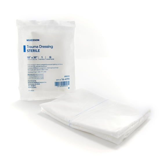 McKesson Trauma Wound Dressing, Absorbent Pad, 10 in x 30 in, 1 Ct