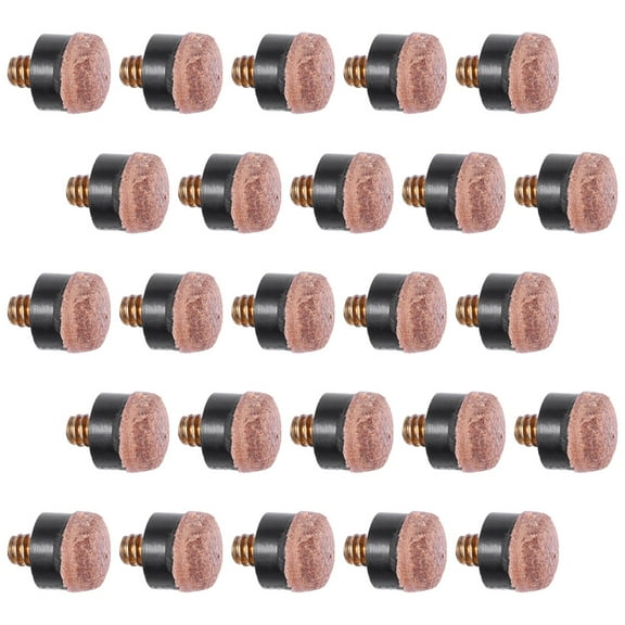 Hemoton 25Pcs Billiard Cue Replacement Tips Screw-on Cue Tips Replacements Cue Tips Billiard Pool Cue