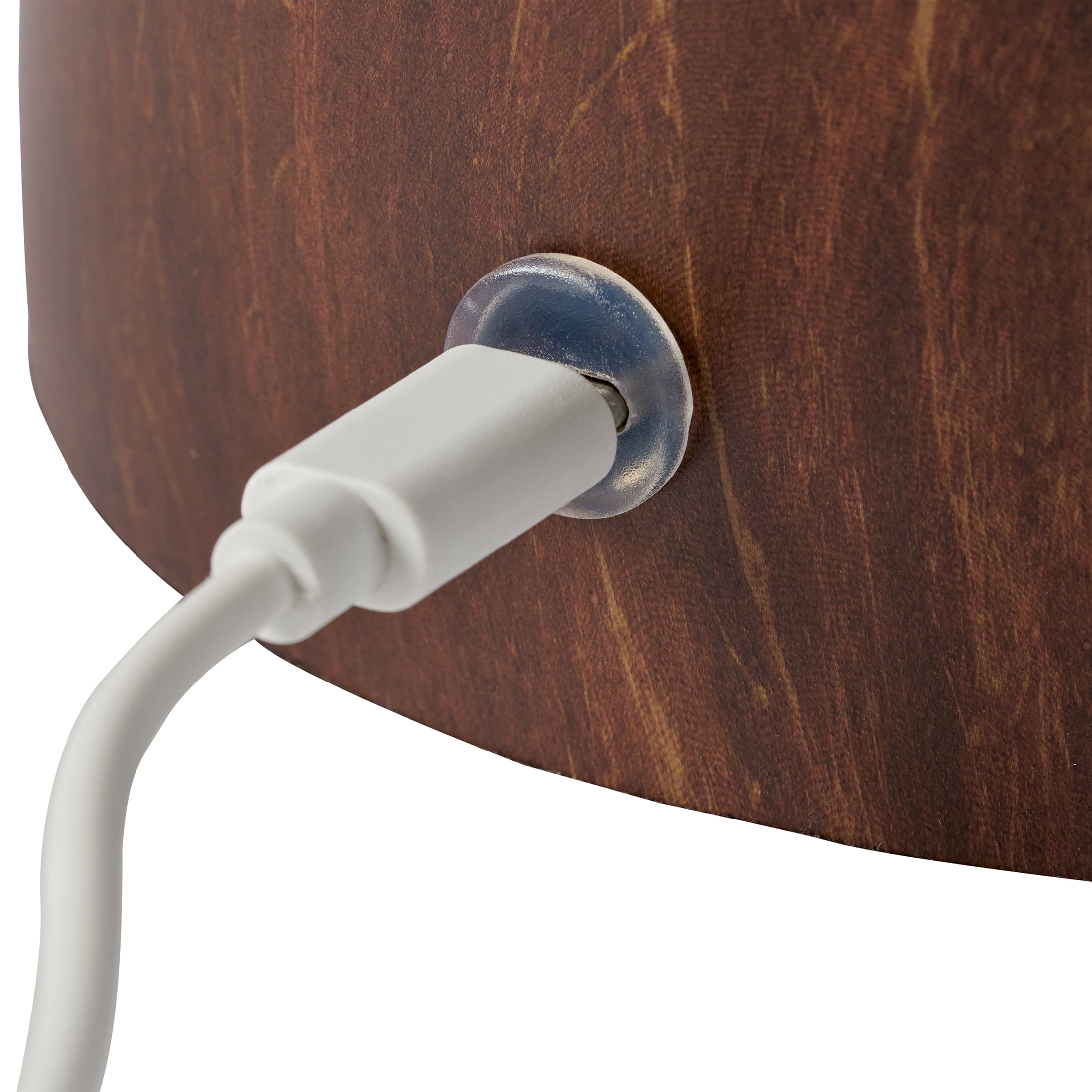 Better Homes & Gardens 14-Inch Warm Brown Rechargeable Gourd Table Lamp with Fabric Dome Shade