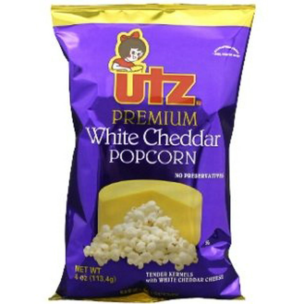 UTZ White Cheddar Popcorn, 4 Oz Bags (Pack of 2)