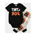 thumbnail image 4 of PatPat Halloween Pajamas Family Mtaching Letter Print Shirt Plaid Pants Pajamas Sets for Kids Girls Boys Girls Boys, Black, 3-4 Years, 4 of 9