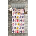 thumbnail image 3 of Ambesonne Animal Quilted Bedspread Set 2 Pcs, Dancing Floral s, Twin Size, Multicolor, 3 of 3