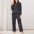 thumbnail image 2 of Fotbe Function Source Code1 Pattern Long Sleeve Pajama Set for Women,Sleepwear Set,2-piece Loungewear Set,Soft PJs Comfy Nightwear with Pockets -Large, 2 of 7
