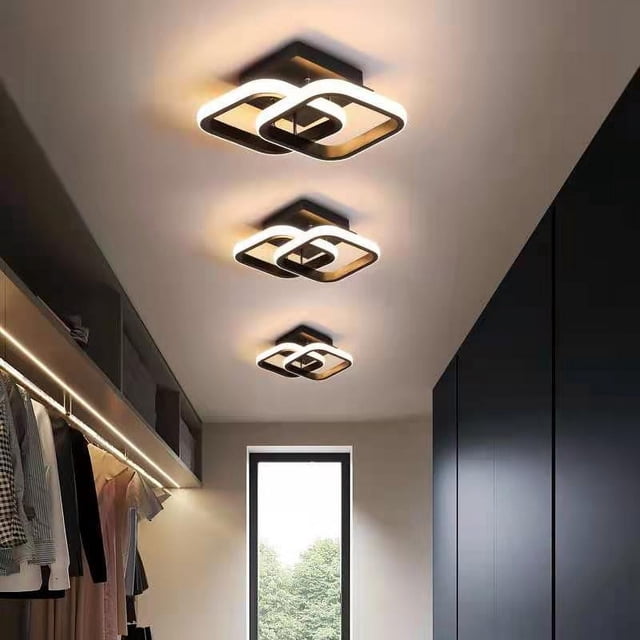 Lámpara de techo LED simple y moderna para pasillo, pasillo, pasillo, doble círculo, entrada de guardarropa, balcón, lámparas de luz de entrada