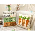 thumbnail image 4 of Easter Pillow Covers 18x18 Set of 4, Welcome Peeps Bunny Carrots Farmhouse Decorations Spring Holiday Decor Throw Cushion Case for Home Couch TH210, 4 of 6