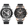 thumbnail image 4 of Bluelans Mini Focus hombres elegante luminoso 6 agujas reloj de pulsera mecánico con calendario, 4 of 5