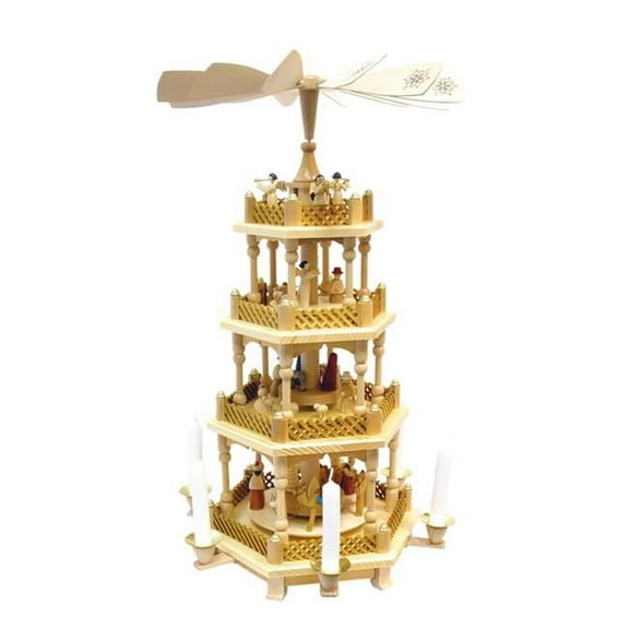 Richard Glaesser Pyramid - 4 tiers - Nativity Scene. Wise Men  Shepherds and Angels