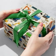 Jillson Roberts Kid's Gift Wrap, Construction Site (8 Rolls 5 feet x 30 inches)