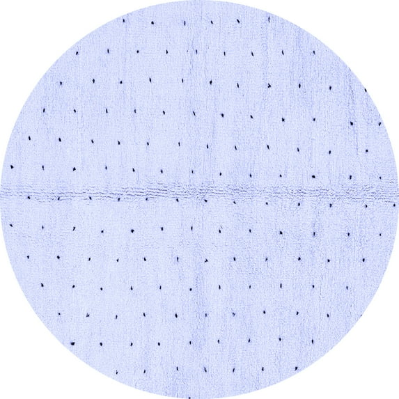 Ahgly Company Machine Washable Indoor Round Solid Blue Modern Area Rugs, 7' Round