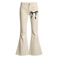 thumbnail image 4 of Landzoo Girls Flared Pants Bowknot Graphic Slim Fit High Waisted Fall Casual Kid Girls Trousers, 4 of 4