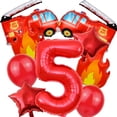 thumbnail image 1 of Ensemble de 9 Ballons de Feu Camion de Pompiers 32 Pouces Chiffres Rouges 0-9 Ballons d'Anniversaire Pompier Décorations de Fête Fournitures de Fête de Festival, 1 of 5