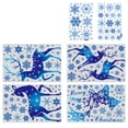 thumbnail image 1 of Etiqueta engomada azul del alce del copo de nieve de la Navidad para el partido Etiqueta engomada desprendible de la decoración de la ventana de cristal de la Navidad, 1 of 5