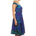 thumbnail image 4 of Sakkas Alba Women's Off The Shoulder Smock Ruffle Midi Dress Tie Dye & Embroidery - Purple / Turquoise - One Size Regular, 4 of 5