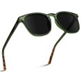 thumbnail image 1 of WearMe Pro Polarized Modern Rounded Square Men's Sunglasses (Green Frame/Black Lens), 1 of 4