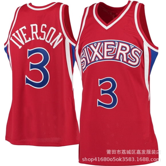 76ers No. 3 Iverson Chandail, Broderie, Uniforme de Basketball, Uniforme de Match-Youyoupin