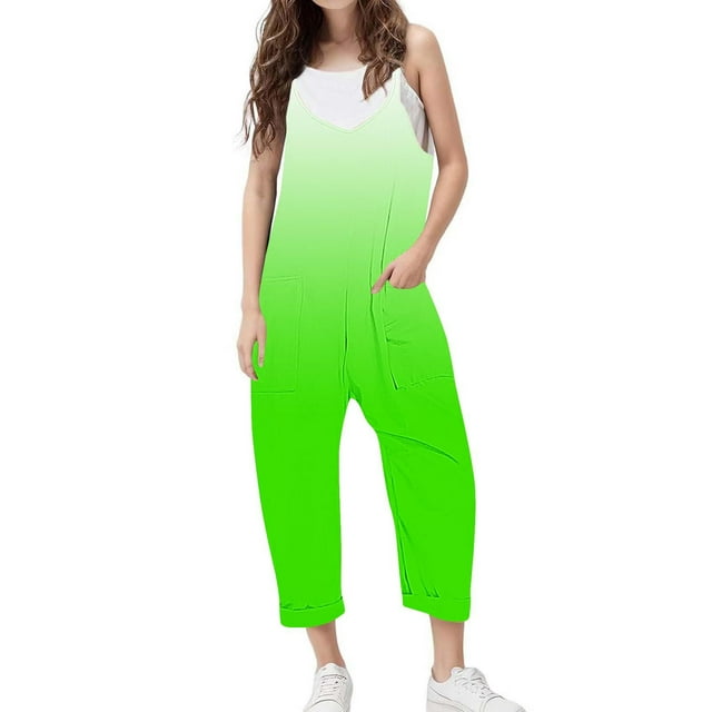 Odeerbi 5-14 Años Niñas Traje de Verano Gradiente Camisola Romper Casual Overalls Bib Pantalones Generales Con Bolsillos